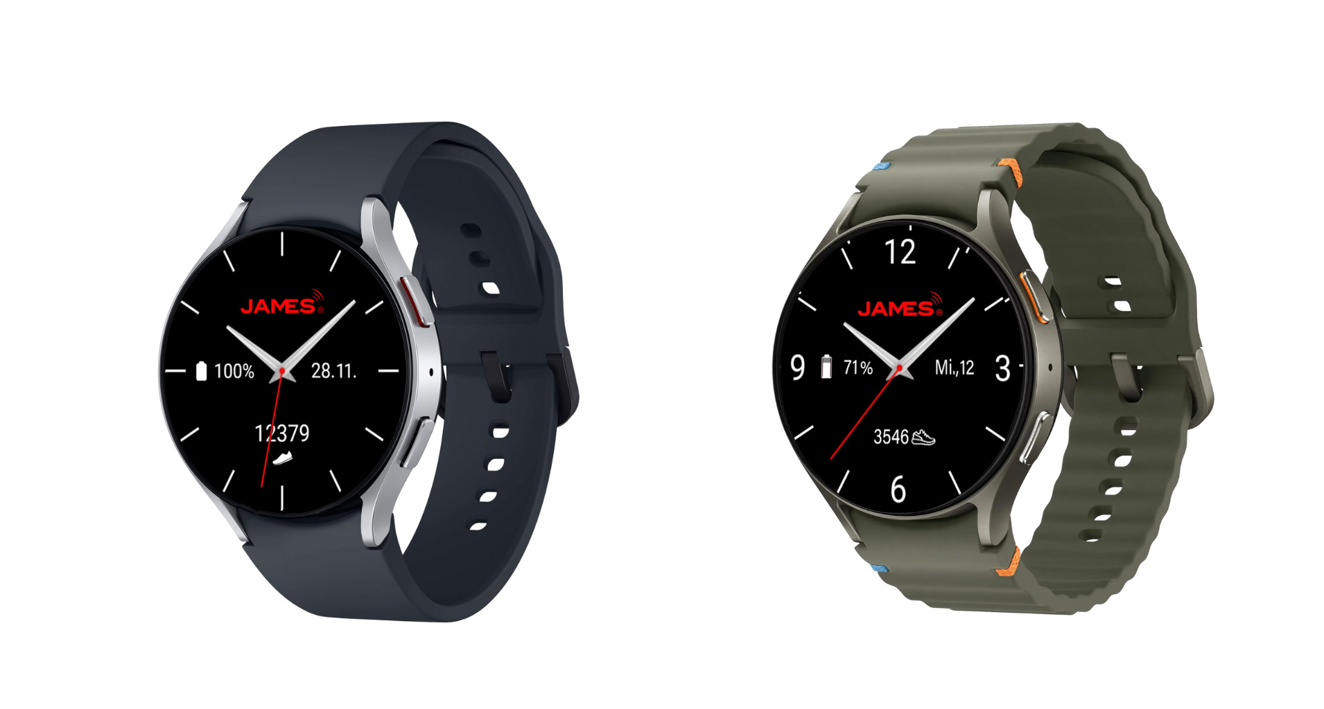 Die G-Serie der James Notrufuhren kommt mit rundem Touch-Display.